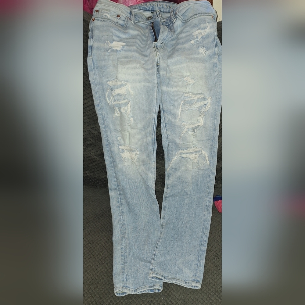 American Eagle Outfitters Blue Skinny Jeans Distressed